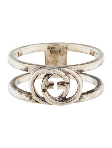 gucci cigar band ring|Gucci interlocking ring silver.